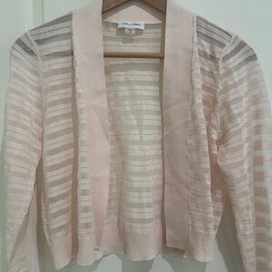 Charter Club Women's Light Pink Striped Cardigan